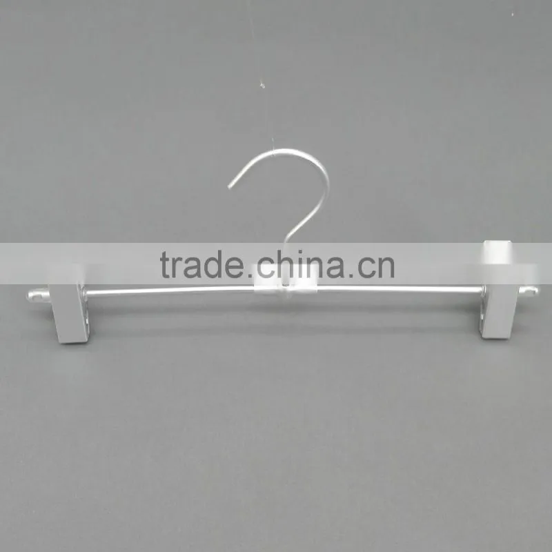 light weight metal pants hanger with clips,mental clips hanger