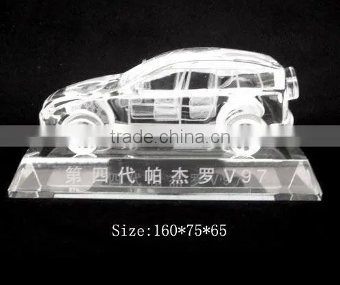 fancy beautiful pink crystal car model with base