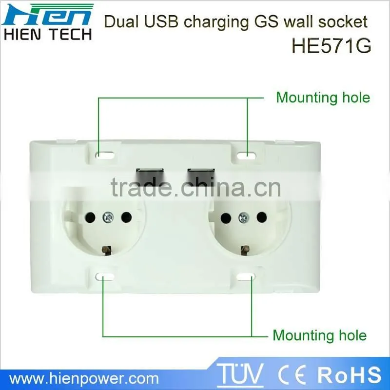 New arrival doubel ac plug outlet eu electric socket for hotel room household