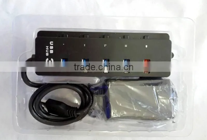 Super Speed usb 3.0 hub, 5 port usb 3.0 hub with individual on/off switches , 4 port USB HUB +1 quick charging port