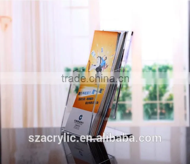 Acrylic A6 folder display rack flyers leaflets holder box brochure display box/holder