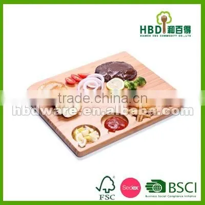 Round bamboo lazy susan rotatable