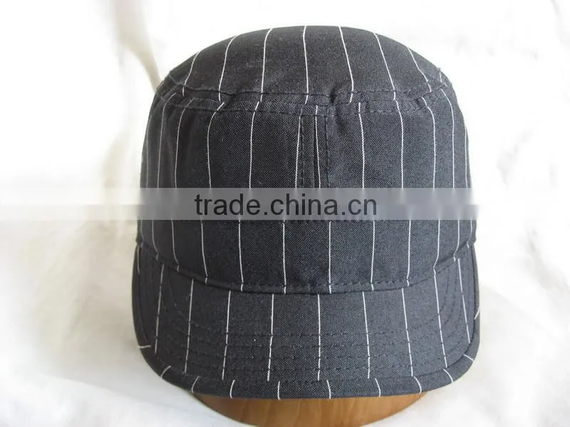 Striped Military Cap, Black Military Cap