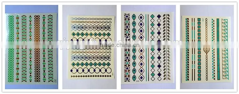 metallic flash tattoos gold silver jewelry waterproof body temporary tattoo sticker