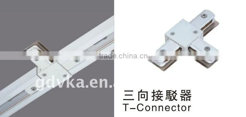 2 line X-connector track rails with easy installation