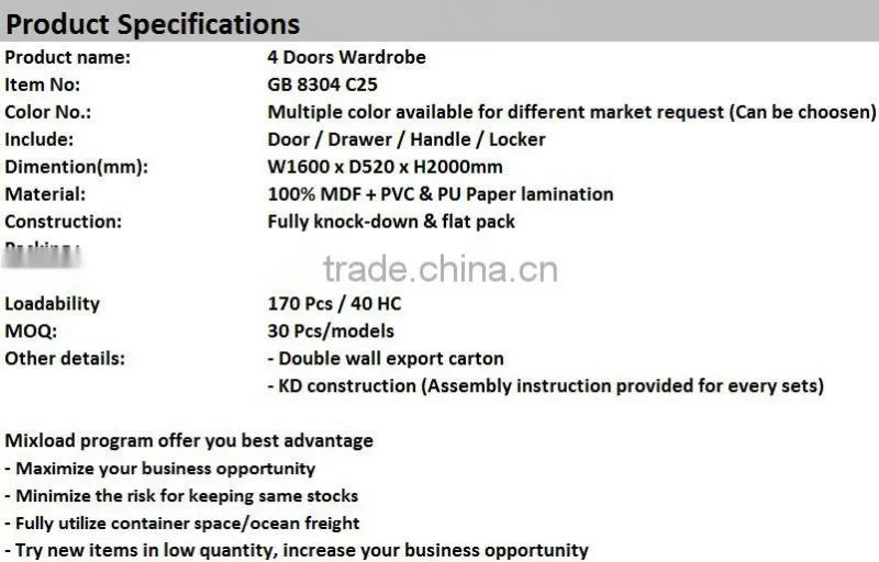 Large Cabinet For Bedroom 4 Doors Wardrobe Furniture, malaysia bedroom furniture, bedroom closet wood wardrobe cabinets, classic