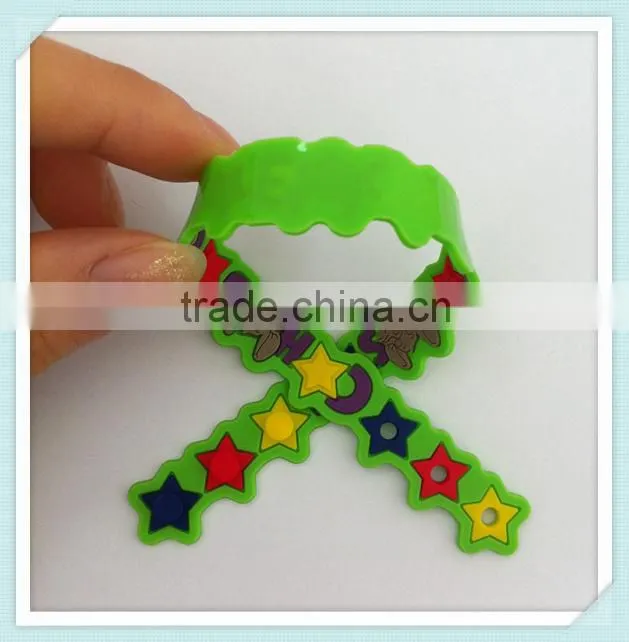 high quality adjustable pvc wristband custom rubber bracelet