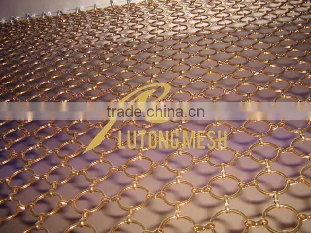 Hanging metal ring mesh room divider curtain
