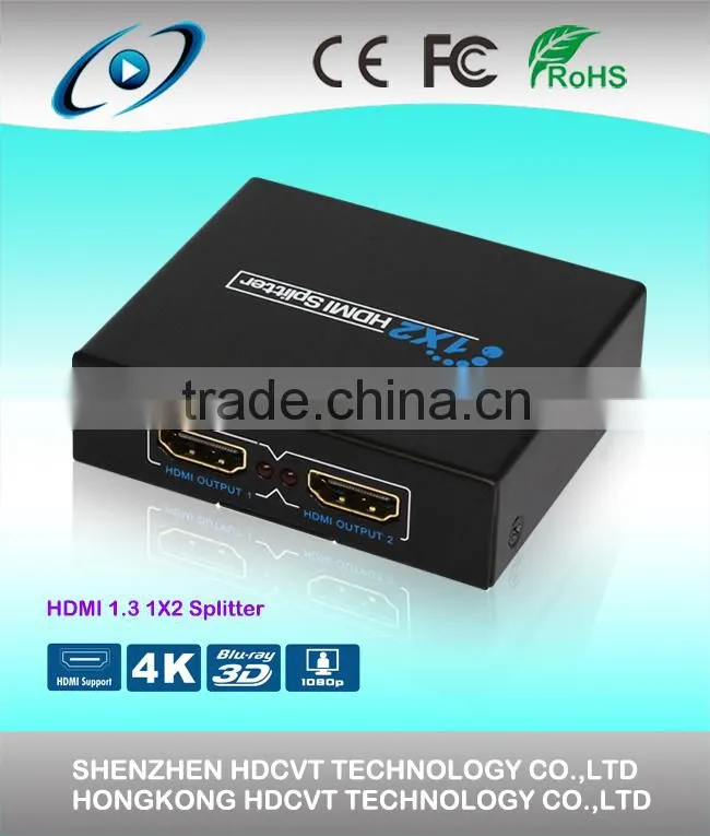 Supports 3D 1080P HDMI splitter 1 in 2 out HDMI splitter , Latest