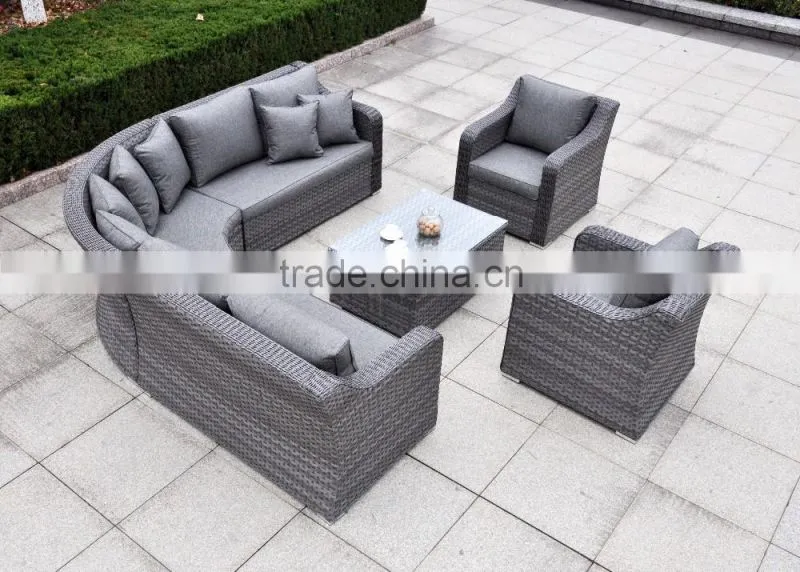 Patio Sectional Furniture Wicker Rattan Sofa Set with Cushions