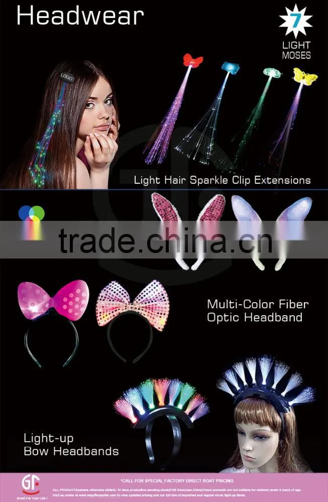 Wedding Decoration Colorful Free Samle Led Hair Fiber Braid With Top Quality