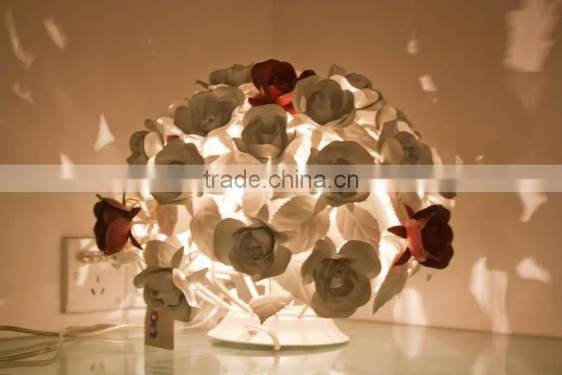 Modern rose flower ball table lamp