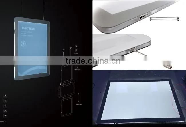 New Invention Real Estate Acrylic Light Poster Folders Portrait Window Signs Cable Led Displays
