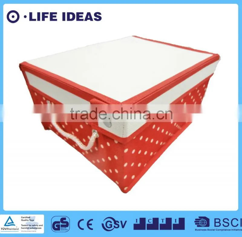 Non-woven folding storage box with lid