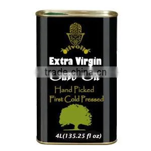 Cold Pressed Extra Virgin Olive Oil. A'Quality Extra Virgin Olive Oil with ISO9001 Certification.4L metallic Tin