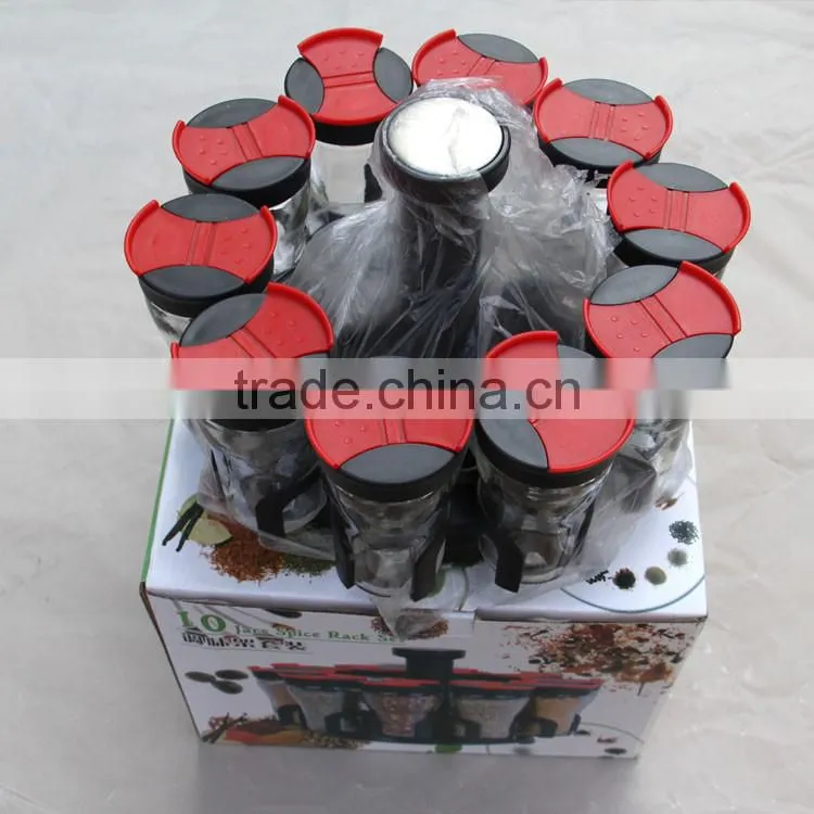 2016 Hot Sell 10 jars Spice Rack Set