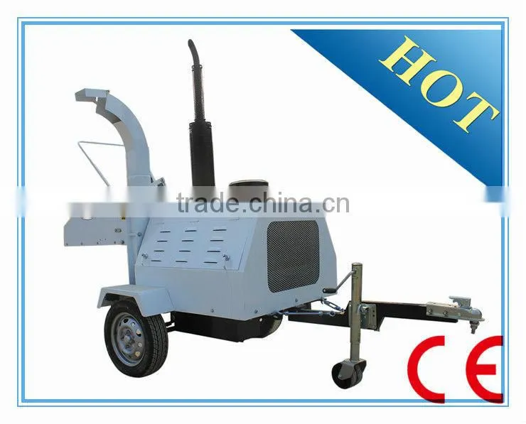 Trailer Towable diesel Wood Chipper, Hydraulic Feeding CE Approved