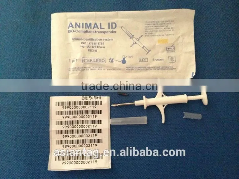 RFID Syringe with RFID animal glass tag for Identification