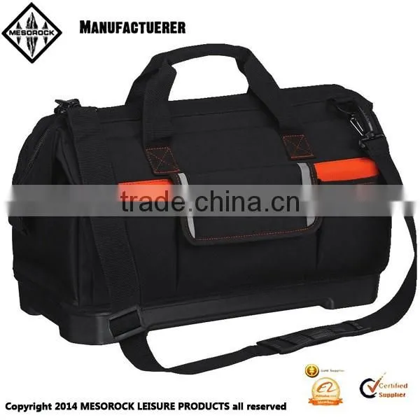 Wide mouth garden tool bag with shoulder strap electrician tool bag