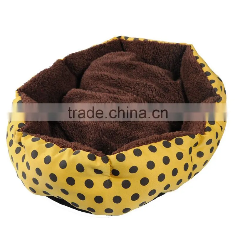 Yellow Cozy Soft Warm Fleece Pet Dog Puppy Cat Bed House Nest 40X35 with Pillow