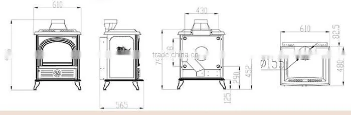 New product cast iron Fireplace/Wood fireplace/Wood buring sotve with good price model HF717B