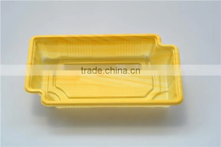 Yellow Disposable Plastic Food Container with Lid