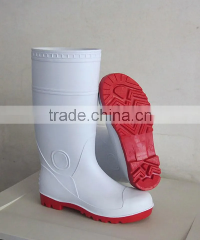 pure white 2017 ankle gumboots,pvc safety shoes,cheap work boots