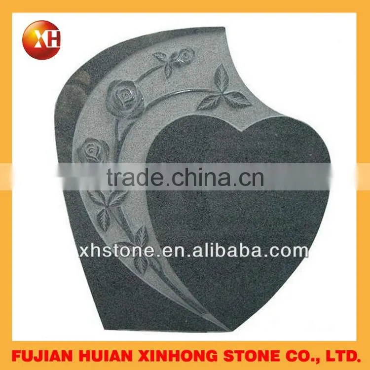 Top Quality Black and Red Heart Shaped Tombstone