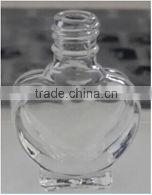 Fancy Heart Shape Glass Empty Nail Polish Bottle