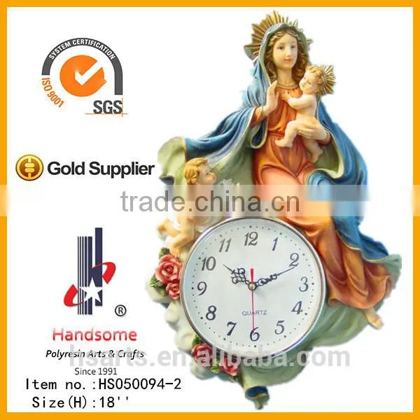 18 Inch Hot Sales Resin Clock 3d Last Supper Carving Wall Art Hanging Decoration
