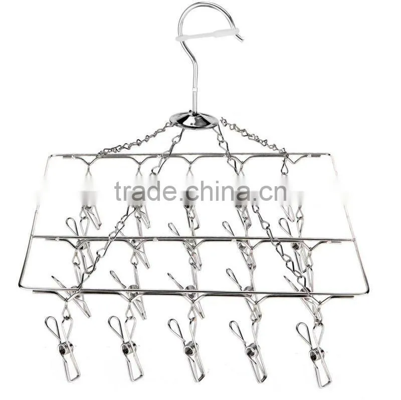 Stainless steel foldable wire clothes hanger
