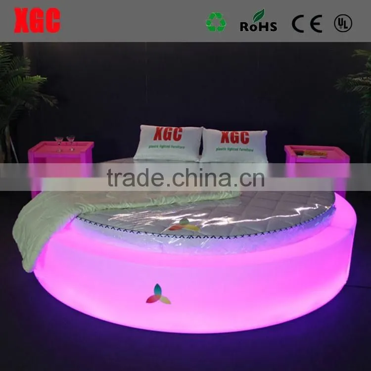 Wholesale Good Quality Colorful Lighting Bed Hotel Bed With LED Light