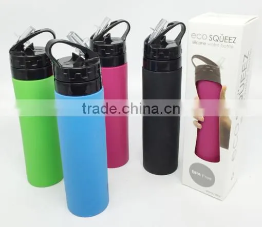 Food grade material silicone drinking bottle & Silicone bottle