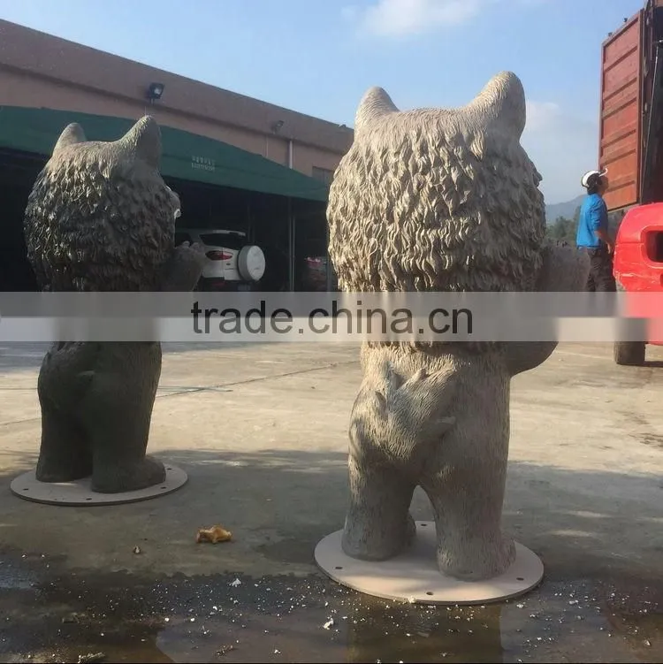 Fiberglass wolf statue figure