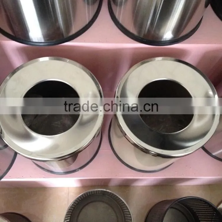 Standard size for indoor dustbin stainless steel funnal top room trash bin in Alibaba