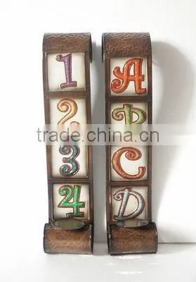 2011 PAIR iron candle holder
