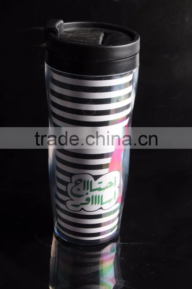 wholesale 12oz plastic Insulated Thermos Travel Mug
