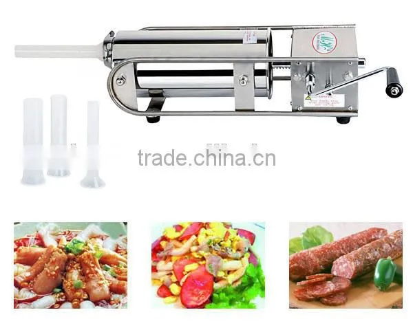 Hand operated stainless steel 3L horizontal sausage stuffer