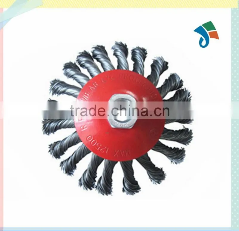 4 inch Diameter twist knot circular brush round wire brush