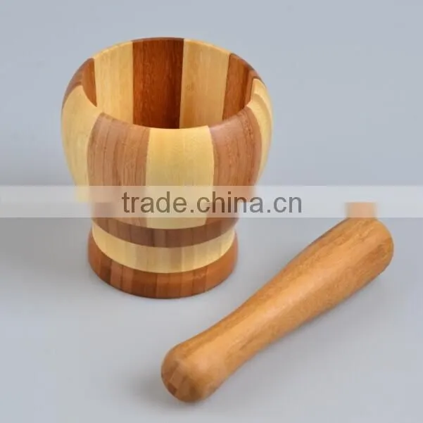 Fashion BAMBOO MORTAR AND PESTLE