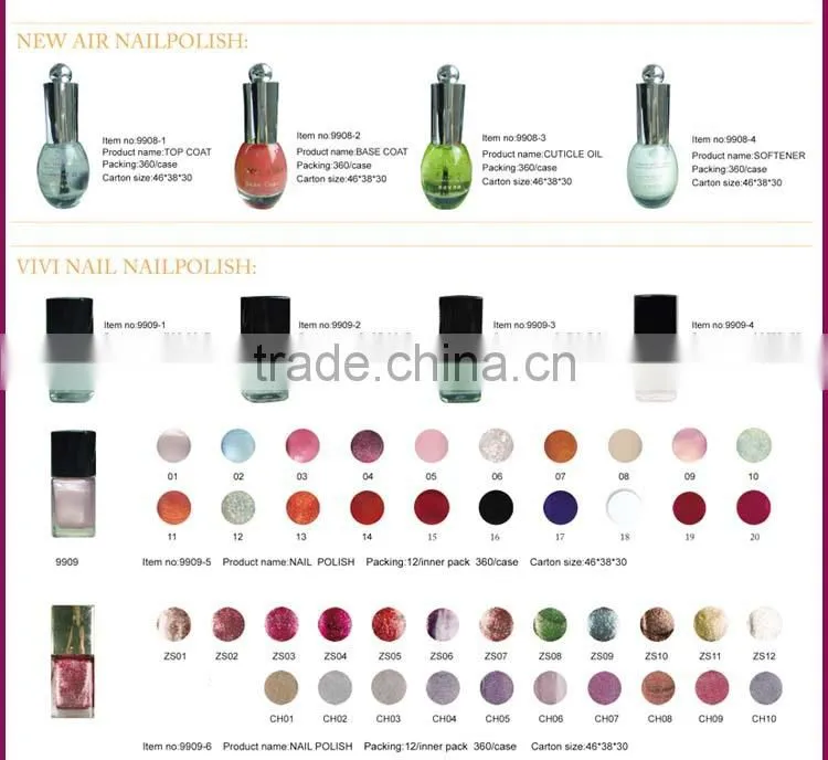 Newair 42 colors rainbow natural nail polish for girls