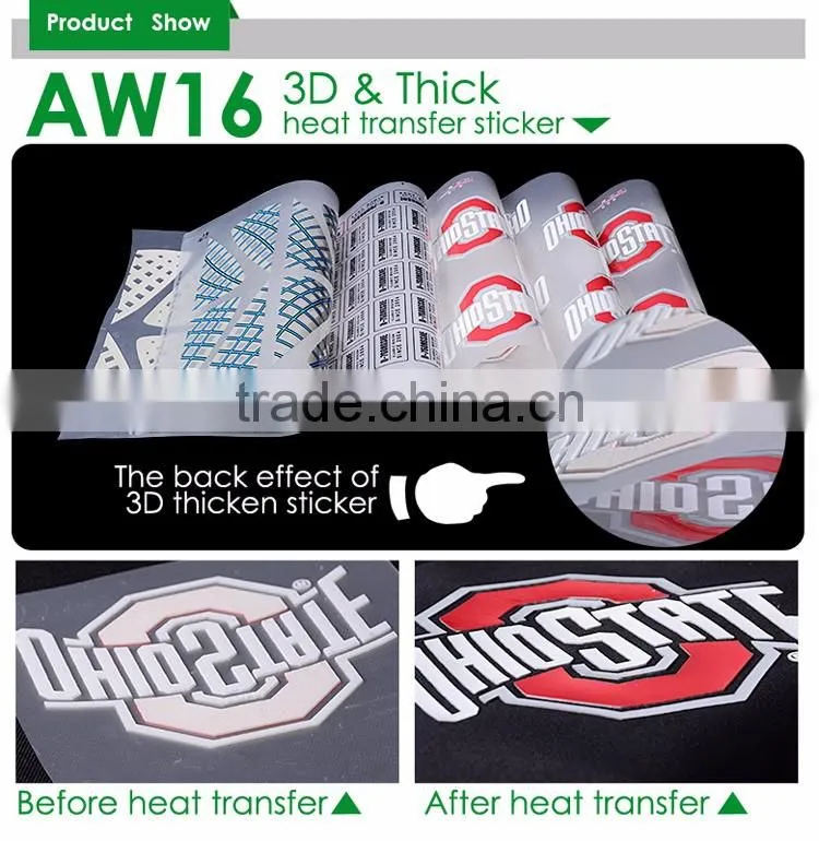 QingYi high quality silicone t-shirt heat transfer sticker
