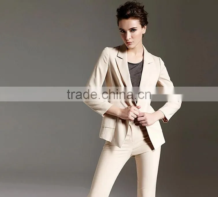 2014 New Style Jewelry Blue Slim Fit Long Sleeve Ladies Suit