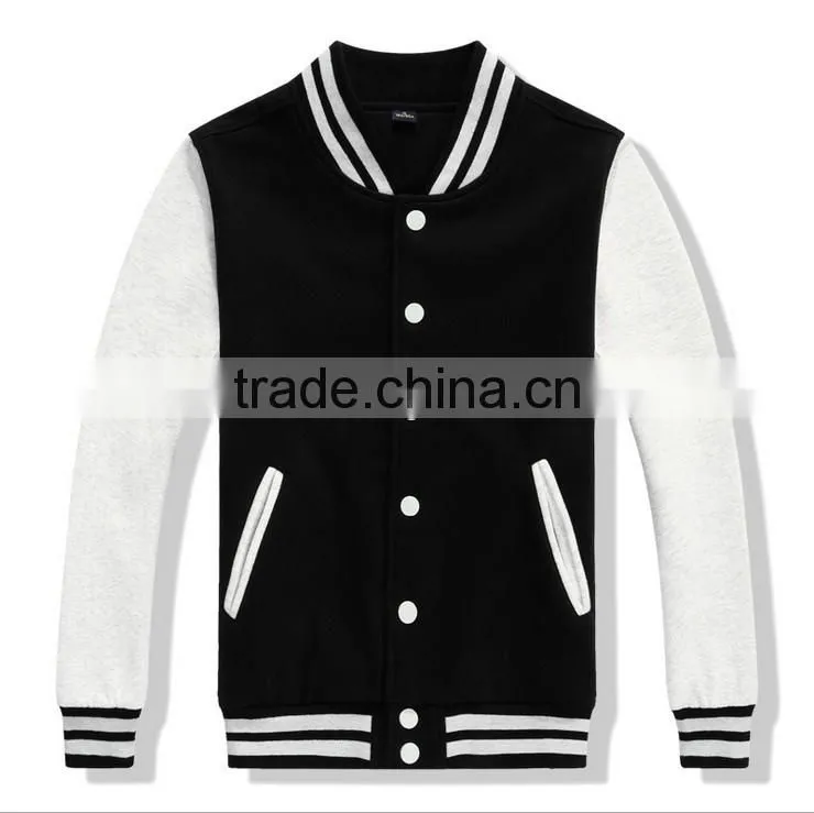 Hot Sale Oem Service China Wholesale Men Fleece Baseball Coat Jacket Button Custom Print