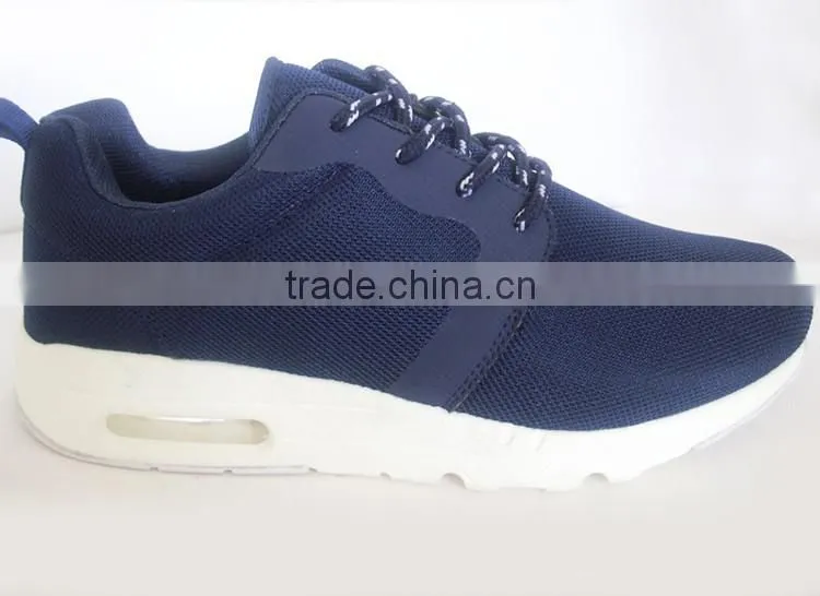 Air cushion outsole modern design deep blue color new model shoes 2017 men