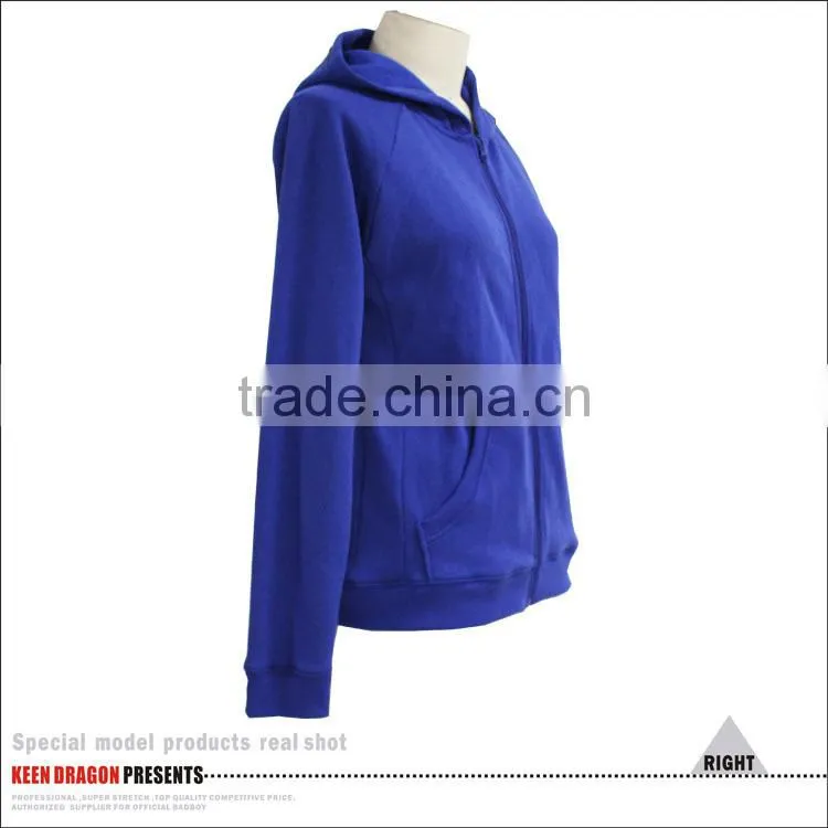 Plain Blue Cotton Hoodies New Apparel Custom Zipper -up Gym Hoodies