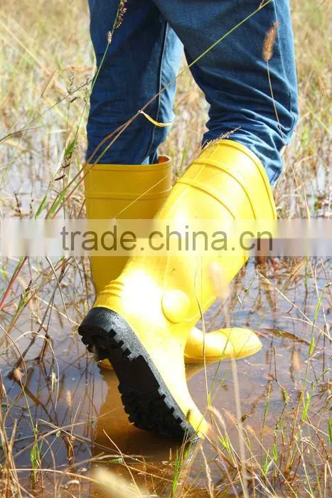 yellow pvc boots