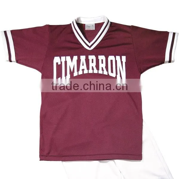 mens v neck texturized polyester mesh baseball jersey ,baseball tee ,baseball t shirt