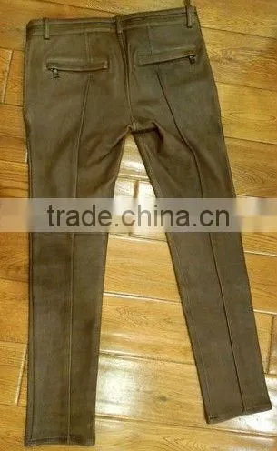 Custom Made Genuine Lambskin Sexy Tight PU Leather slim fitted Pants