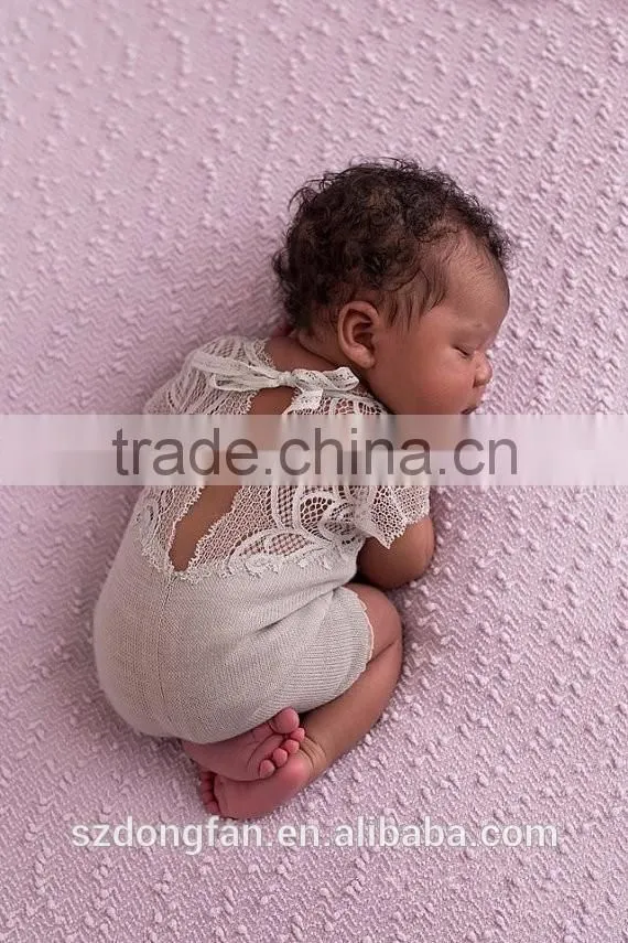2017 Baby Frock Designs Newborn Baby Clothes Lilac Lace Baby Romper
